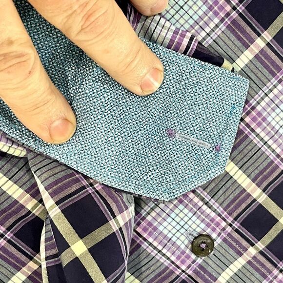 Bugatchi Plaid Long Sleeve Shirt. Size Large. - Picture 9 of 11